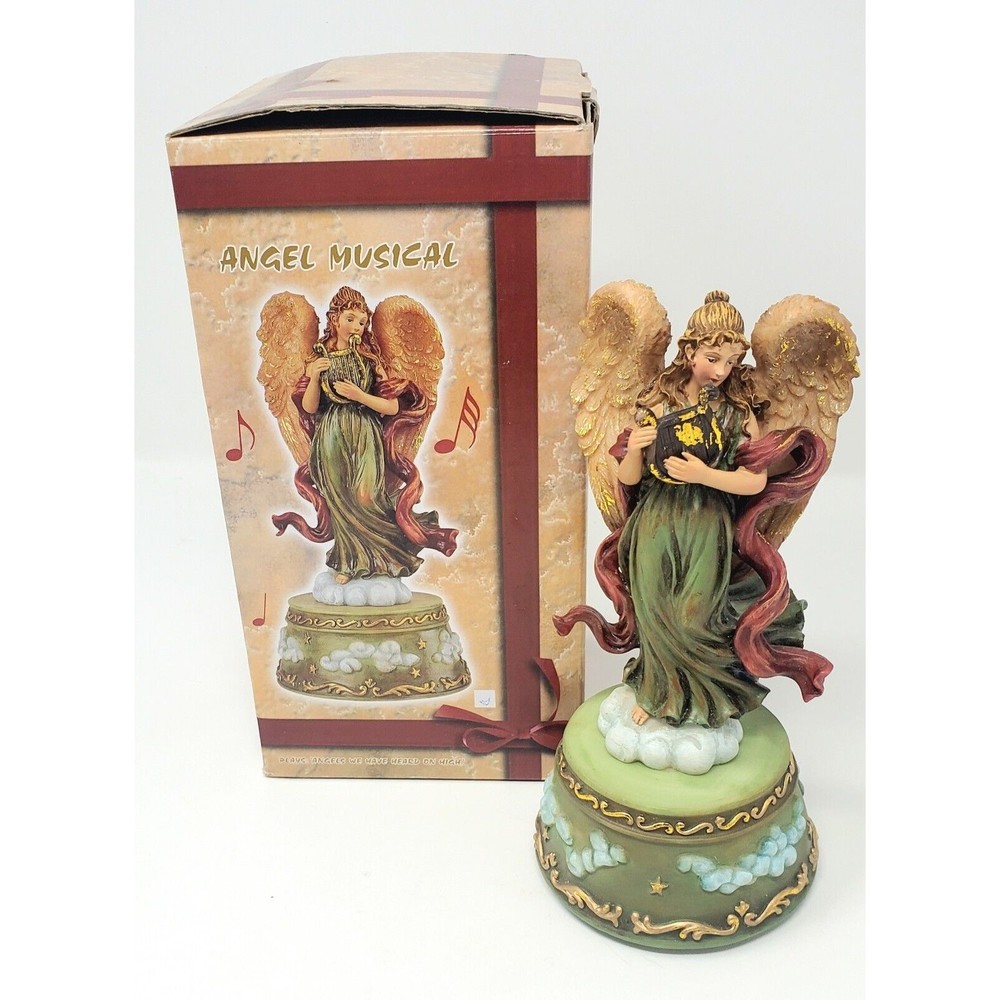 Sankyo Angel Music Box Figurine plays "Angels We Have Heard on High"